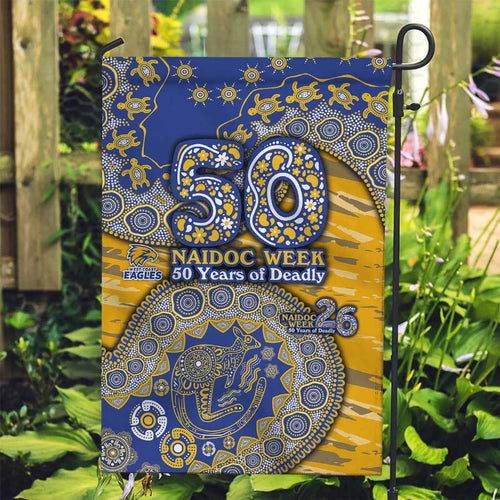 West Coast Eagles NAIDOC Week 2026 Garden Flag Australian Aboriginal Dot Art Dreamtime Pattern Style