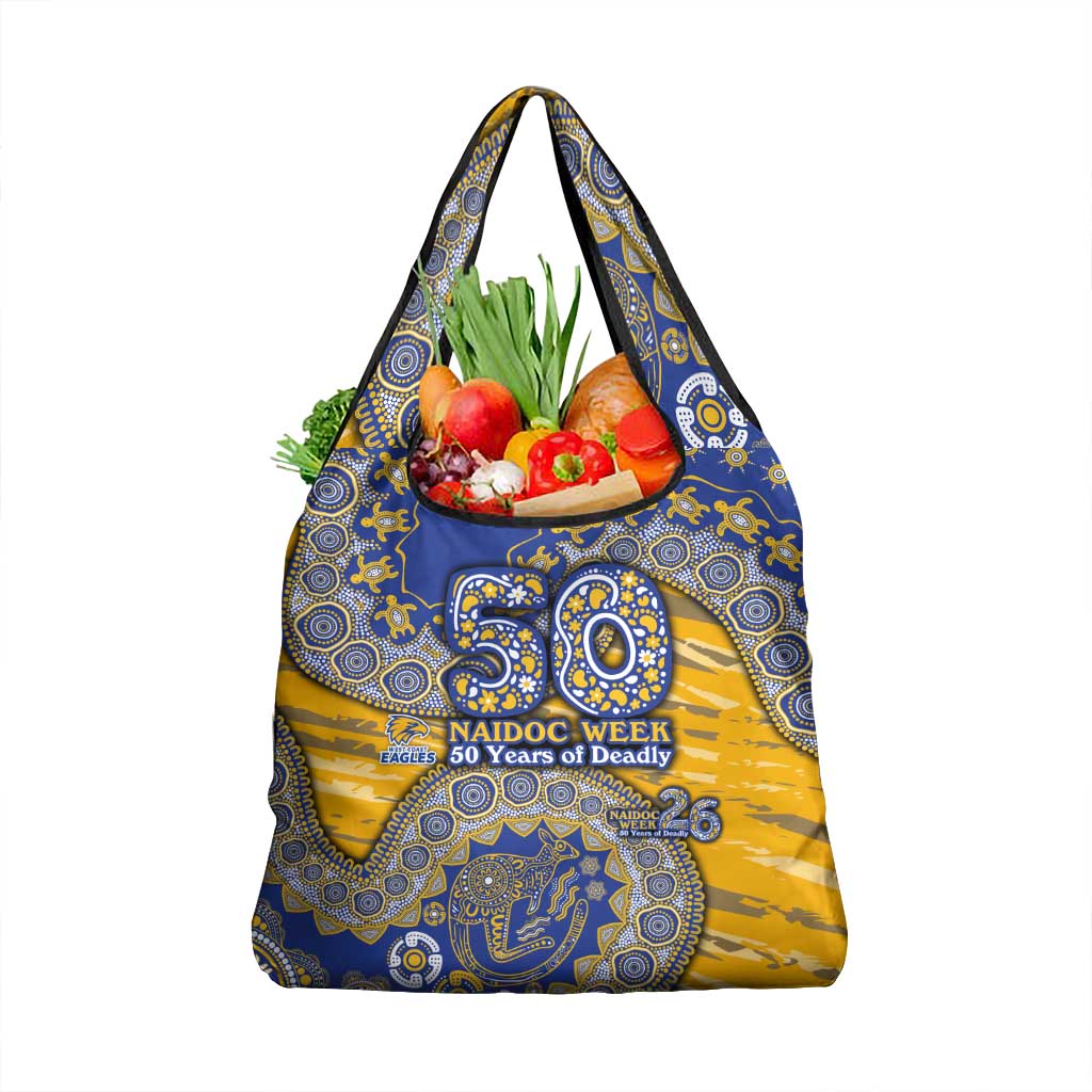 West Coast Eagles NAIDOC Week 2026 Grocery Bag Australian Aboriginal Dot Art Dreamtime Pattern Style