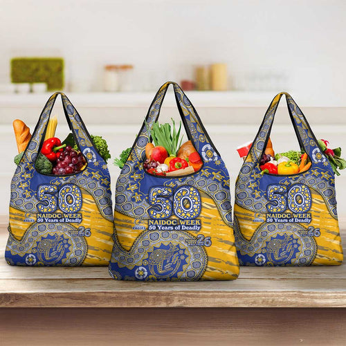 West Coast Eagles NAIDOC Week 2026 Grocery Bag Australian Aboriginal Dot Art Dreamtime Pattern Style