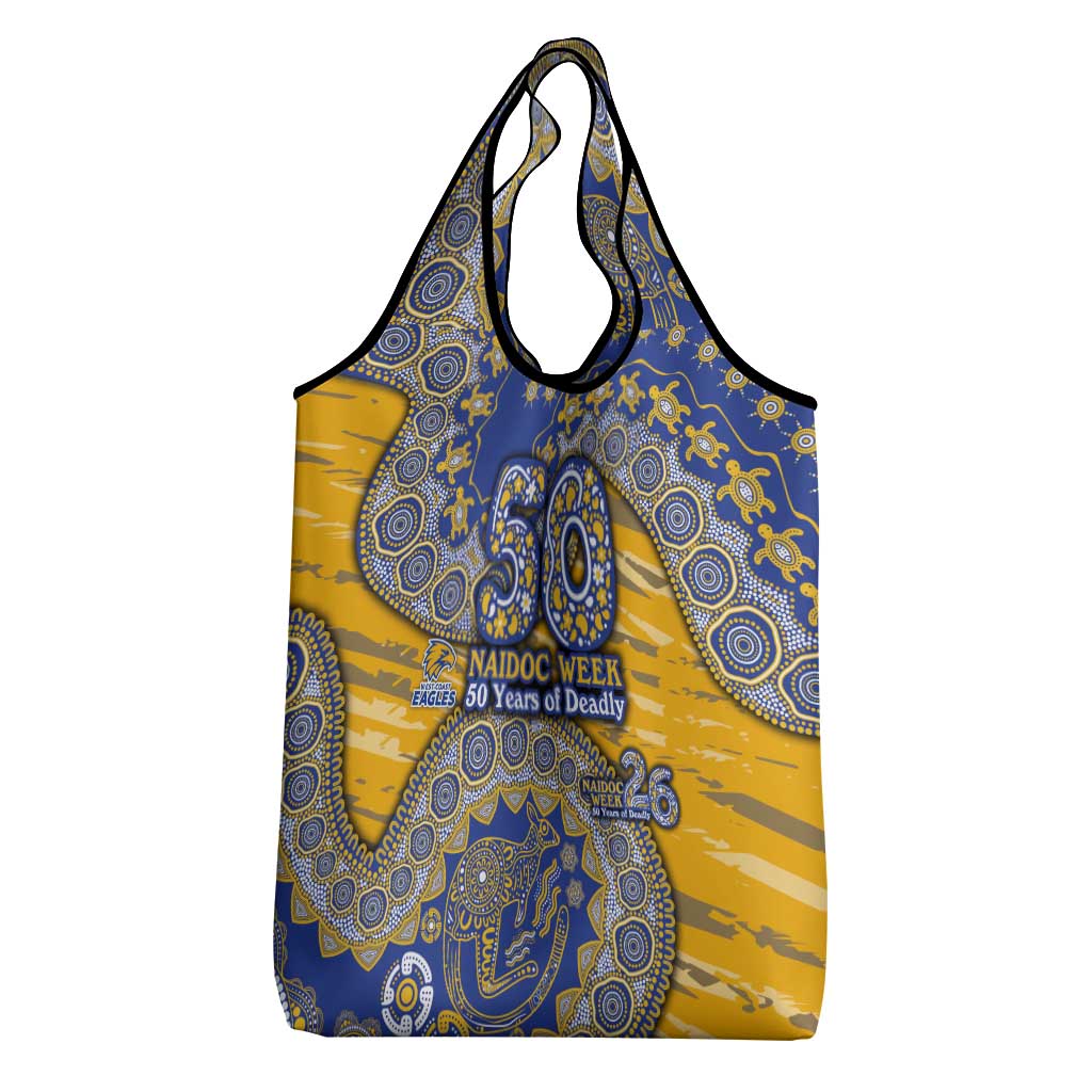 West Coast Eagles NAIDOC Week 2026 Grocery Bag Australian Aboriginal Dot Art Dreamtime Pattern Style
