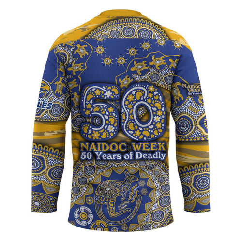 West Coast Eagles NAIDOC Week 2026 Hockey Jersey Australian Aboriginal Dot Art Dreamtime Pattern Style