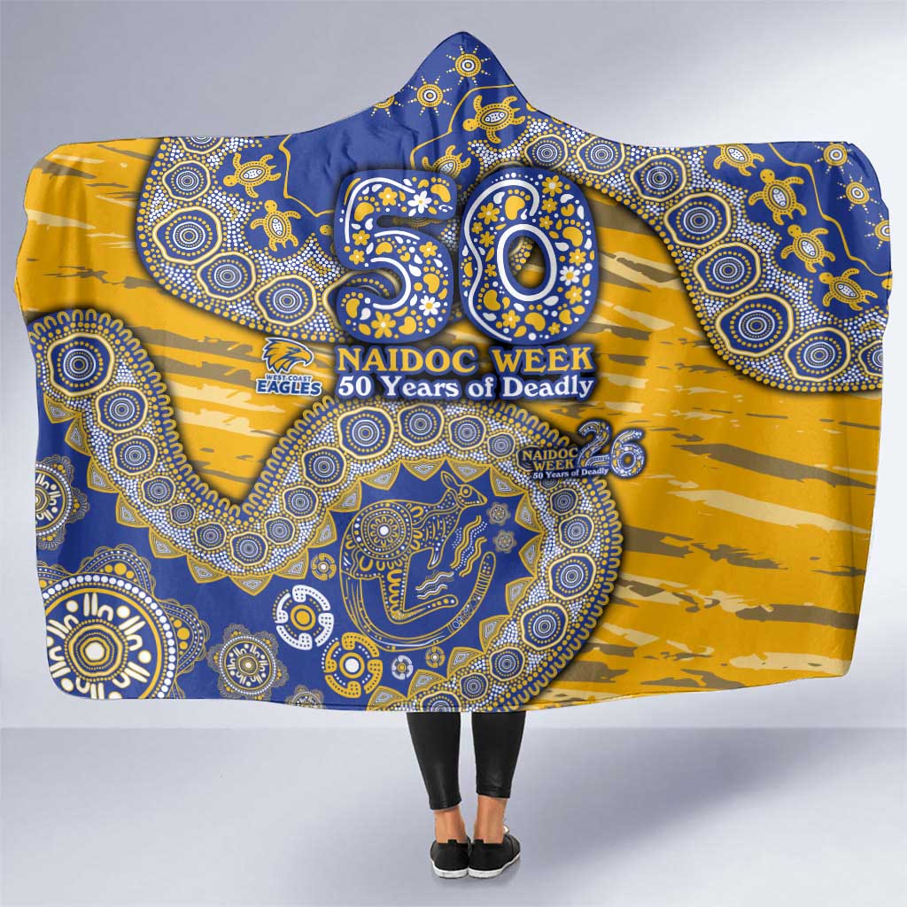 West Coast Eagles NAIDOC Week 2026 Hooded Blanket Australian Aboriginal Dot Art Dreamtime Pattern Style