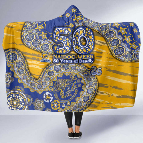 West Coast Eagles NAIDOC Week 2026 Hooded Blanket Australian Aboriginal Dot Art Dreamtime Pattern Style