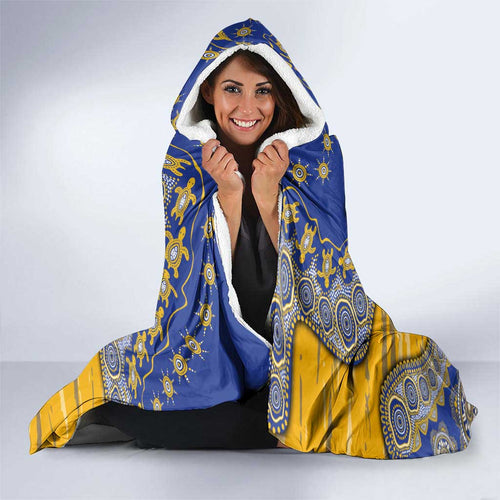 West Coast Eagles NAIDOC Week 2026 Hooded Blanket Australian Aboriginal Dot Art Dreamtime Pattern Style