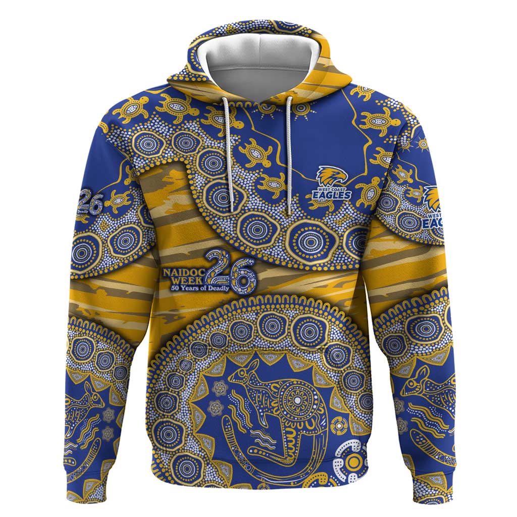West Coast Eagles NAIDOC Week 2026 Hoodie Australian Aboriginal Dot Art Dreamtime Pattern Style