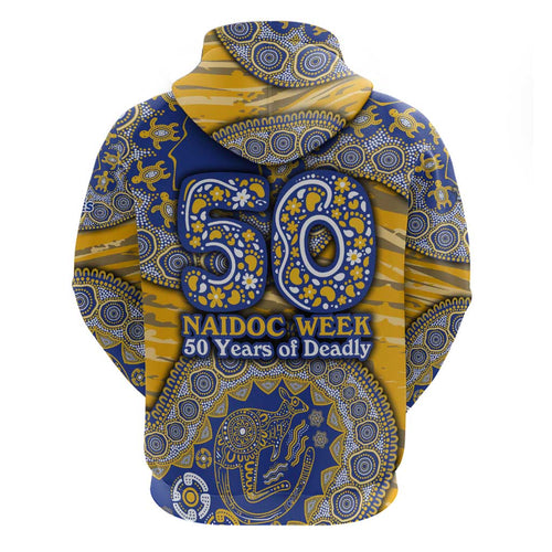 West Coast Eagles NAIDOC Week 2026 Hoodie Australian Aboriginal Dot Art Dreamtime Pattern Style