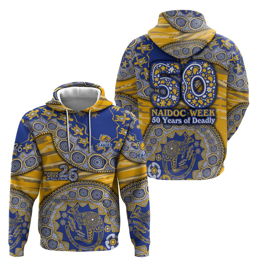 West Coast Eagles NAIDOC Week 2026 Hoodie Australian Aboriginal Dot Art Dreamtime Pattern Style