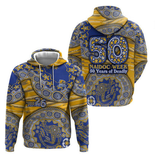 West Coast Eagles NAIDOC Week 2026 Hoodie Australian Aboriginal Dot Art Dreamtime Pattern Style