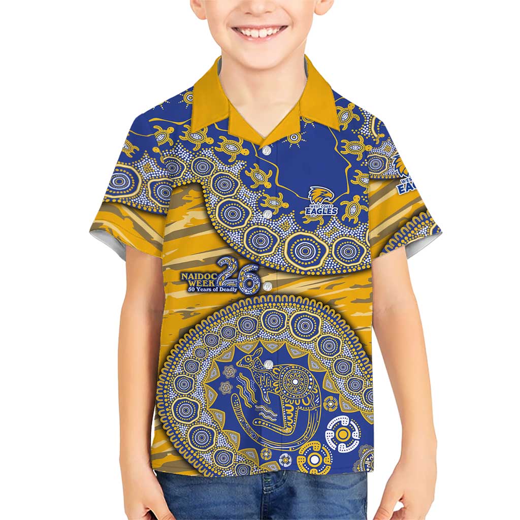 West Coast Eagles NAIDOC Week 2026 Kid Hawaiian Shirt Australian Aboriginal Dot Art Dreamtime Pattern Style