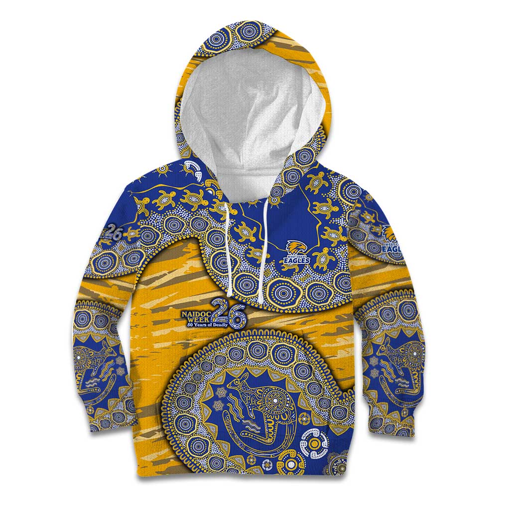 West Coast Eagles NAIDOC Week 2026 Kid Hoodie Australian Aboriginal Dot Art Dreamtime Pattern Style