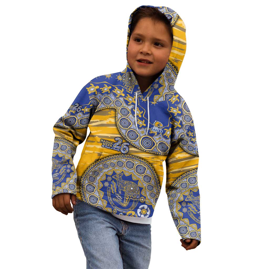 West Coast Eagles NAIDOC Week 2026 Kid Hoodie Australian Aboriginal Dot Art Dreamtime Pattern Style