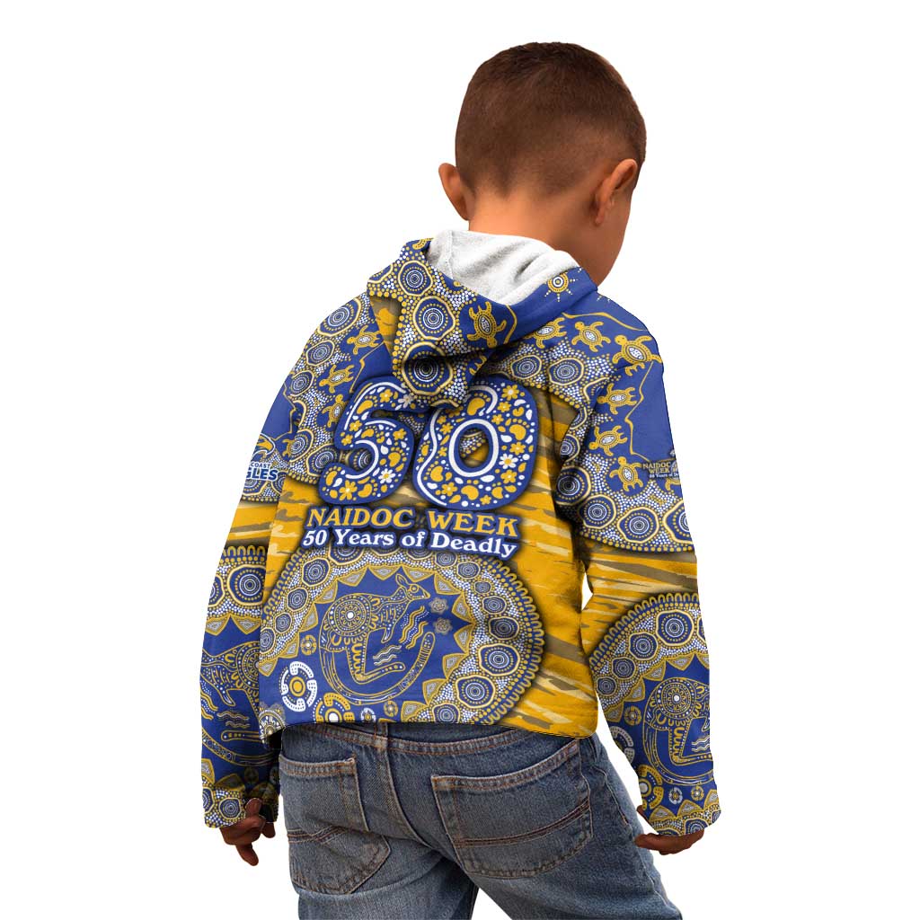 West Coast Eagles NAIDOC Week 2026 Kid Hoodie Australian Aboriginal Dot Art Dreamtime Pattern Style