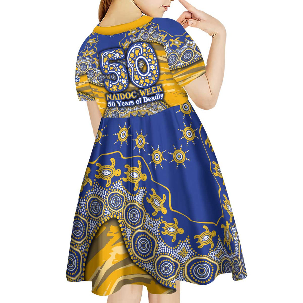 West Coast Eagles NAIDOC Week 2026 Kid Short Sleeve Dress Australian Aboriginal Dot Art Dreamtime Pattern Style