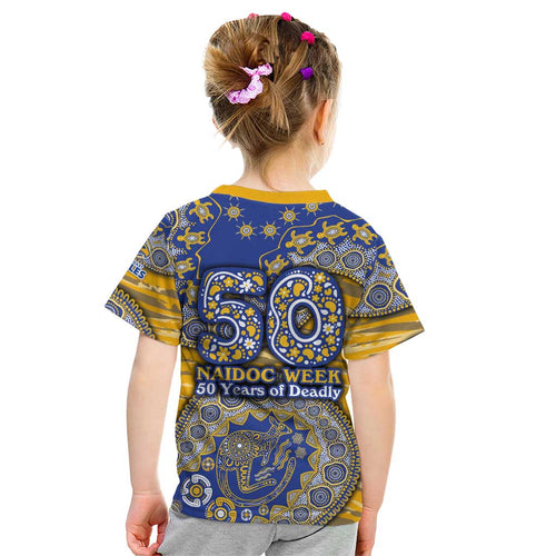 West Coast Eagles NAIDOC Week 2026 Kid T Shirt Australian Aboriginal Dot Art Dreamtime Pattern Style