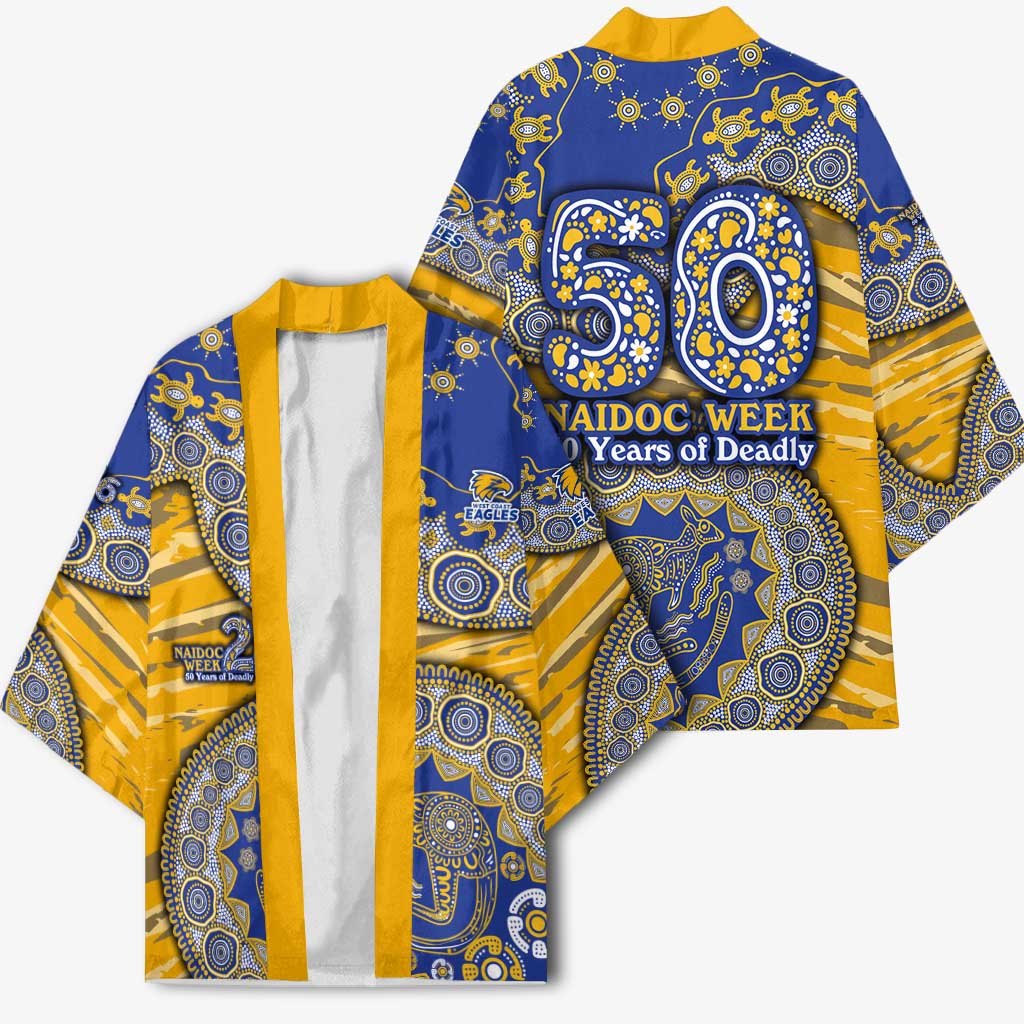 West Coast Eagles NAIDOC Week 2026 Kimono Australian Aboriginal Dot Art Dreamtime Pattern Style