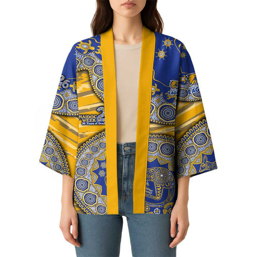 West Coast Eagles NAIDOC Week 2026 Kimono Australian Aboriginal Dot Art Dreamtime Pattern Style