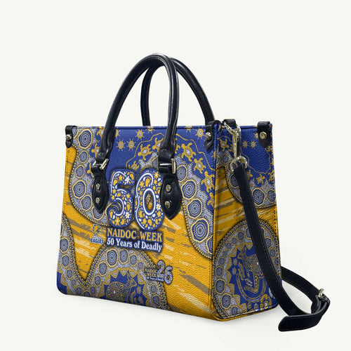 West Coast Eagles NAIDOC Week 2026 Leather Bag Australian Aboriginal Dot Art Dreamtime Pattern Style