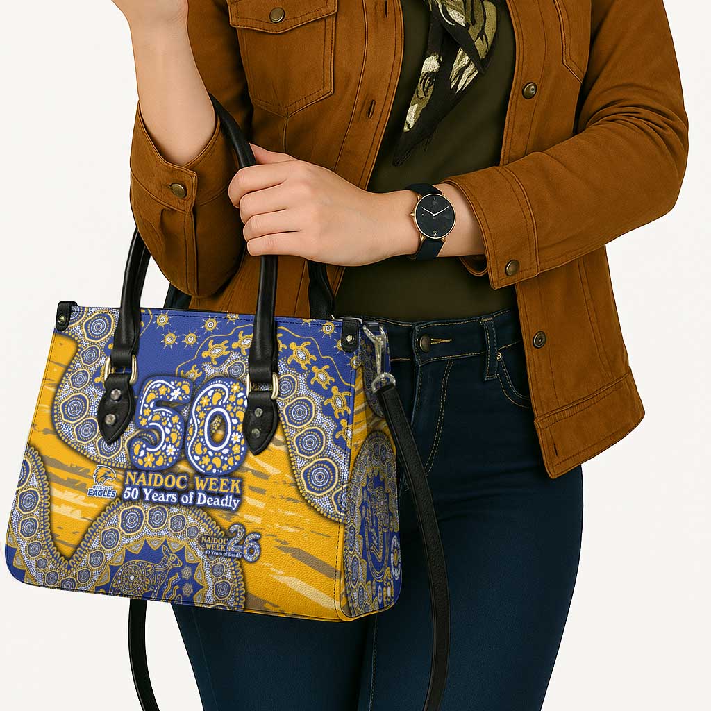 West Coast Eagles NAIDOC Week 2026 Leather Bag Australian Aboriginal Dot Art Dreamtime Pattern Style