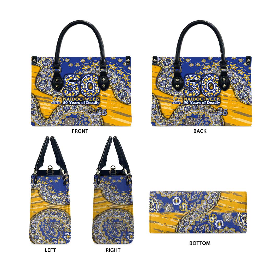 West Coast Eagles NAIDOC Week 2026 Leather Bag Australian Aboriginal Dot Art Dreamtime Pattern Style