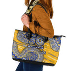 West Coast Eagles NAIDOC Week 2026 Leather Tote Bag Australian Aboriginal Dot Art Dreamtime Pattern Style