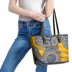 West Coast Eagles NAIDOC Week 2026 Leather Tote Bag Australian Aboriginal Dot Art Dreamtime Pattern Style