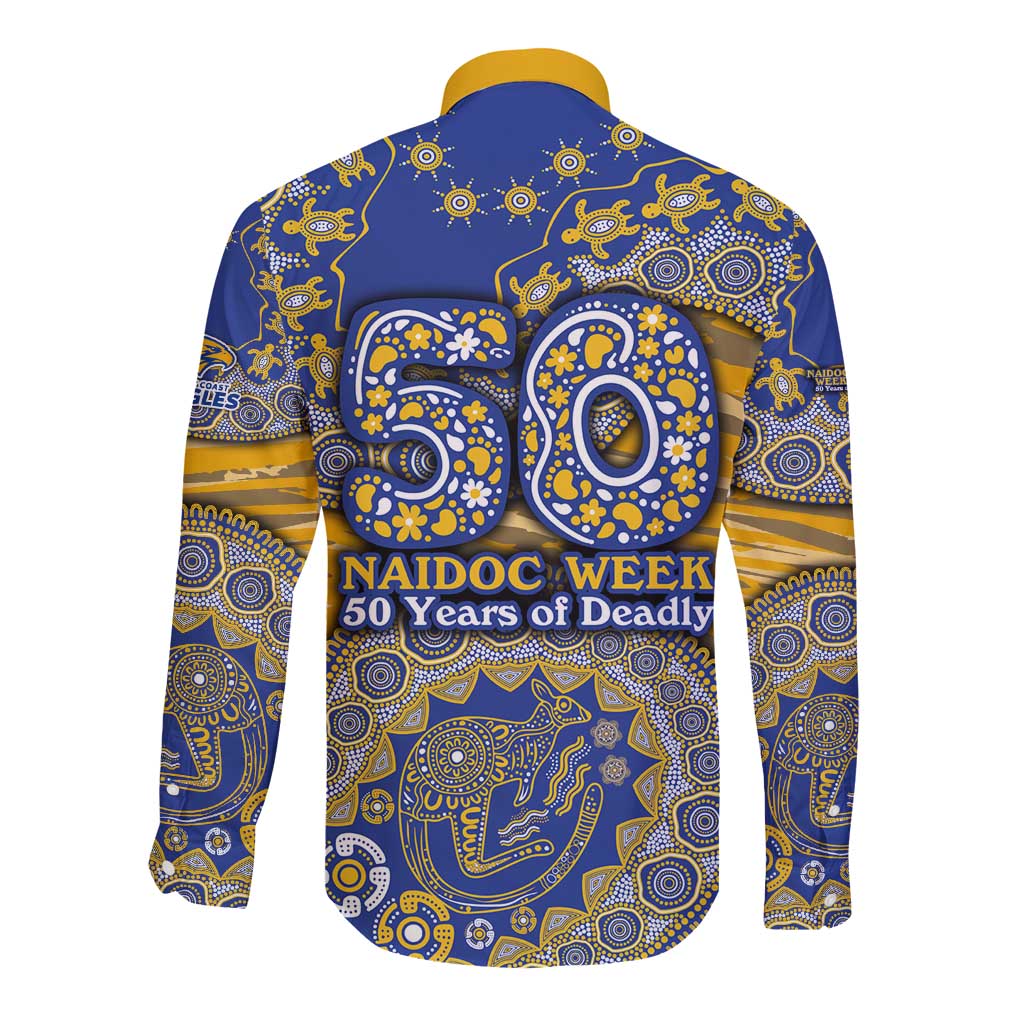 West Coast Eagles NAIDOC Week 2026 Long Sleeve Button Shirt Australian Aboriginal Dot Art Dreamtime Pattern Style