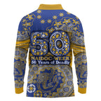 West Coast Eagles NAIDOC Week 2026 Long Sleeve Polo Shirt Australian Aboriginal Dot Art Dreamtime Pattern Style