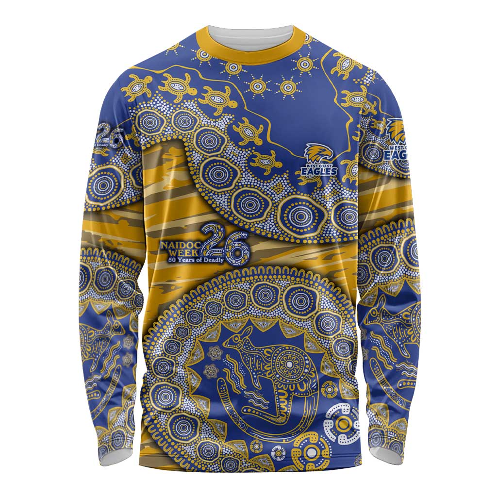West Coast Eagles NAIDOC Week 2026 Long Sleeve Shirt Australian Aboriginal Dot Art Dreamtime Pattern Style