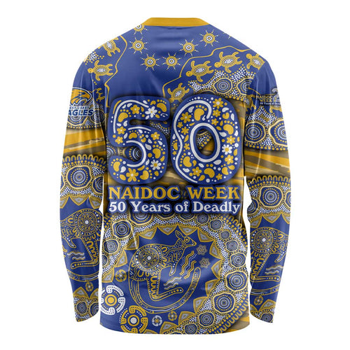 West Coast Eagles NAIDOC Week 2026 Long Sleeve Shirt Australian Aboriginal Dot Art Dreamtime Pattern Style