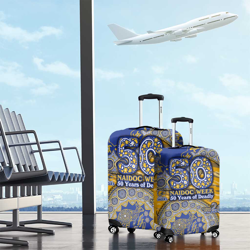 West Coast Eagles NAIDOC Week 2026 Luggage Cover Australian Aboriginal Dot Art Dreamtime Pattern Style