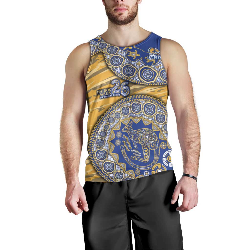 West Coast Eagles NAIDOC Week 2026 Men Tank Top Australian Aboriginal Dot Art Dreamtime Pattern Style