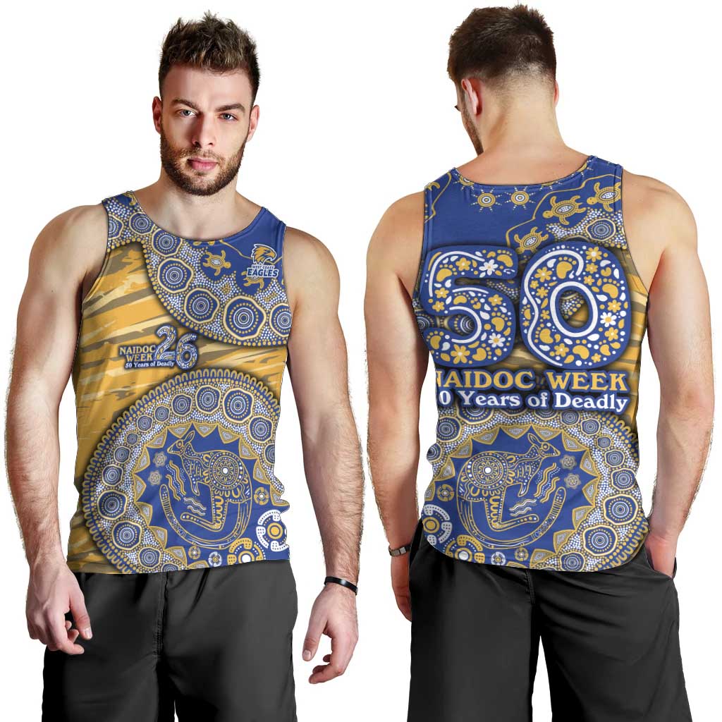 West Coast Eagles NAIDOC Week 2026 Men Tank Top Australian Aboriginal Dot Art Dreamtime Pattern Style