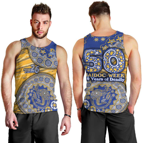 West Coast Eagles NAIDOC Week 2026 Men Tank Top Australian Aboriginal Dot Art Dreamtime Pattern Style