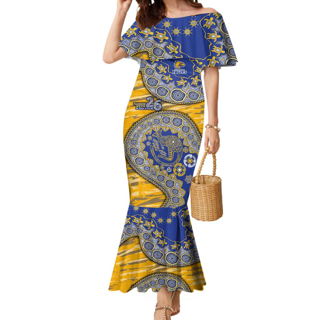 West Coast Eagles NAIDOC Week 2026 Mermaid Dress Australian Aboriginal Dot Art Dreamtime Pattern Style