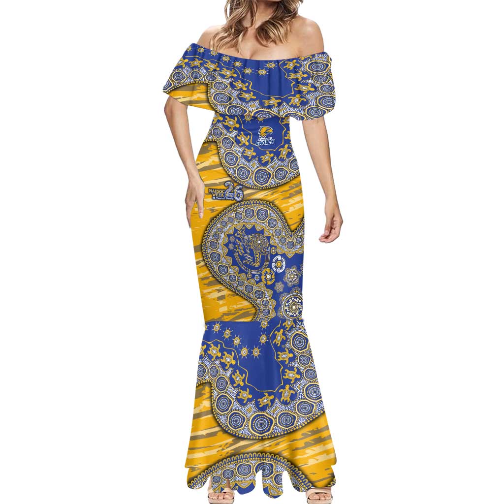 West Coast Eagles NAIDOC Week 2026 Mermaid Dress Australian Aboriginal Dot Art Dreamtime Pattern Style