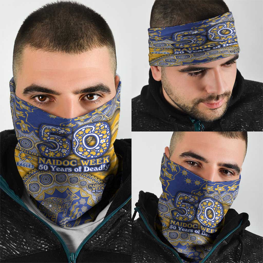 West Coast Eagles NAIDOC Week 2026 Neck Gaiter Australian Aboriginal Dot Art Dreamtime Pattern Style