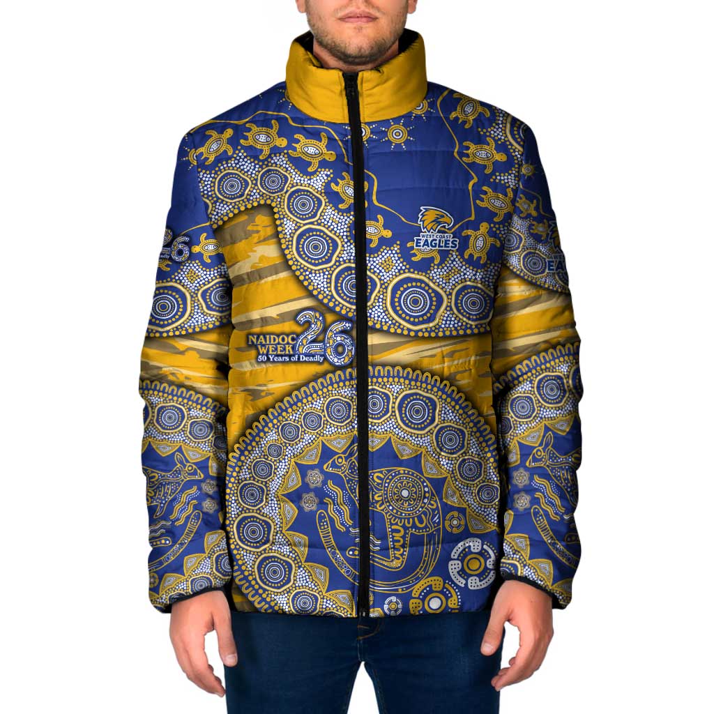 West Coast Eagles NAIDOC Week 2026 Padded Jacket Australian Aboriginal Dot Art Dreamtime Pattern Style