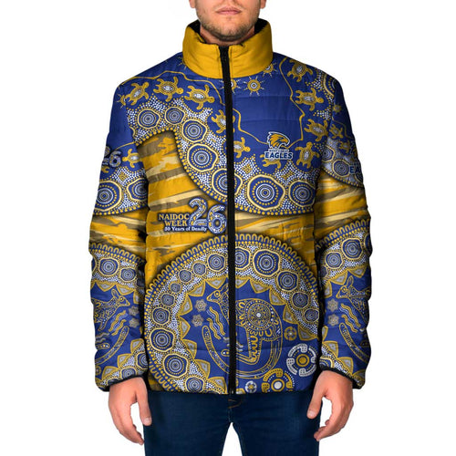 West Coast Eagles NAIDOC Week 2026 Padded Jacket Australian Aboriginal Dot Art Dreamtime Pattern Style