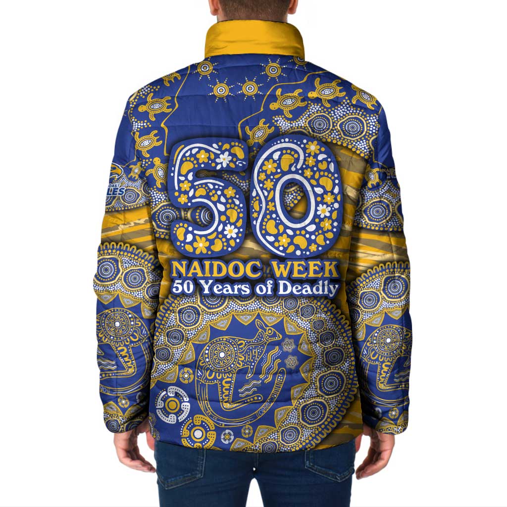 West Coast Eagles NAIDOC Week 2026 Padded Jacket Australian Aboriginal Dot Art Dreamtime Pattern Style