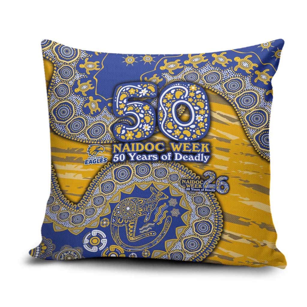 West Coast Eagles NAIDOC Week 2026 Pillow Cover Australian Aboriginal Dot Art Dreamtime Pattern Style