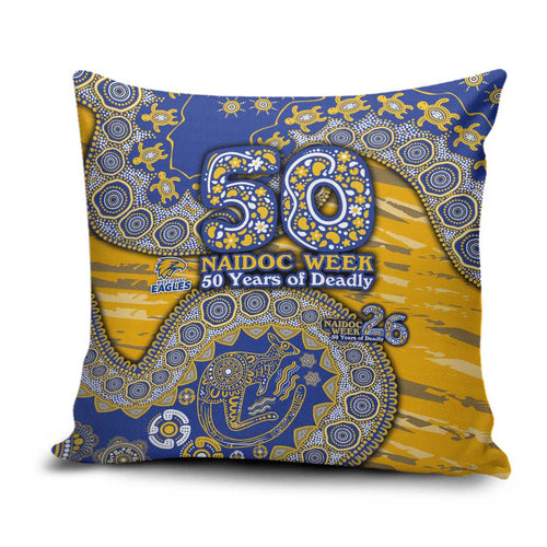 West Coast Eagles NAIDOC Week 2026 Pillow Cover Australian Aboriginal Dot Art Dreamtime Pattern Style