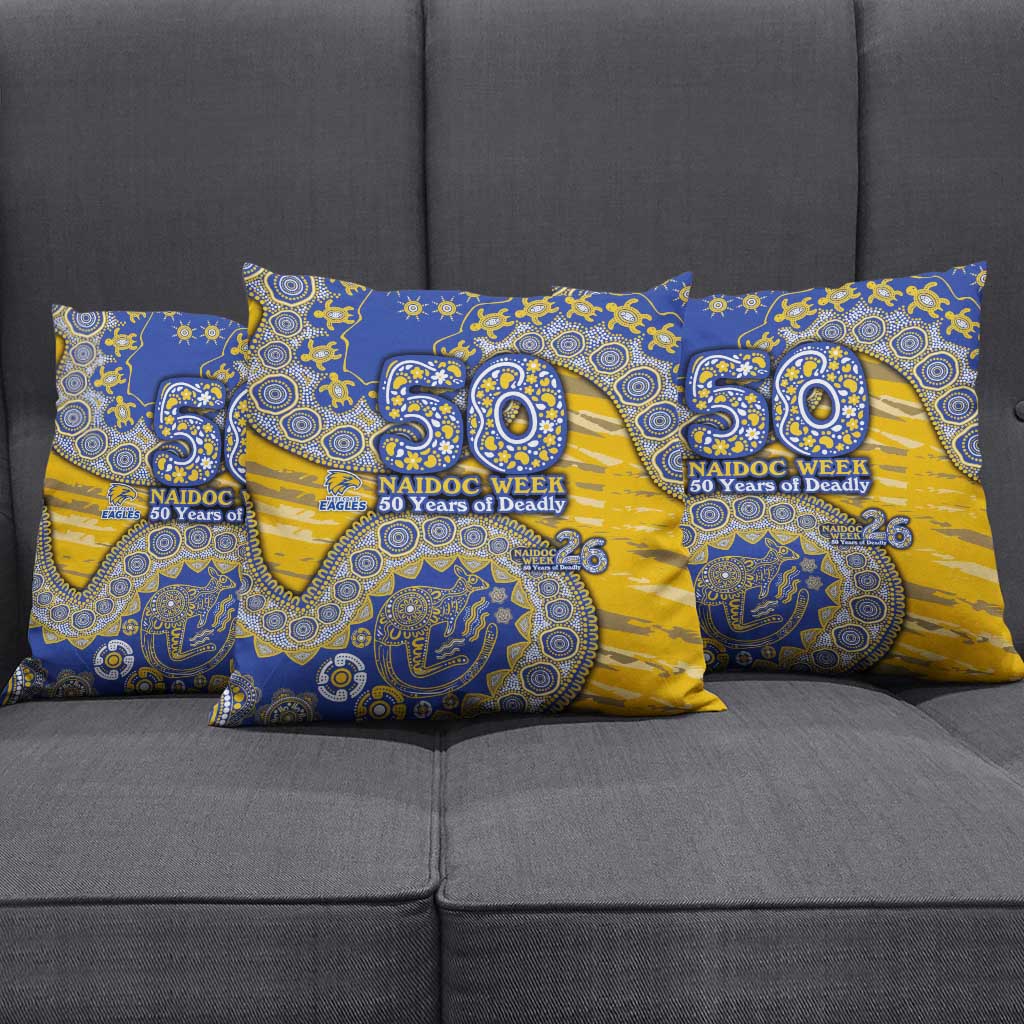 West Coast Eagles NAIDOC Week 2026 Pillow Cover Australian Aboriginal Dot Art Dreamtime Pattern Style