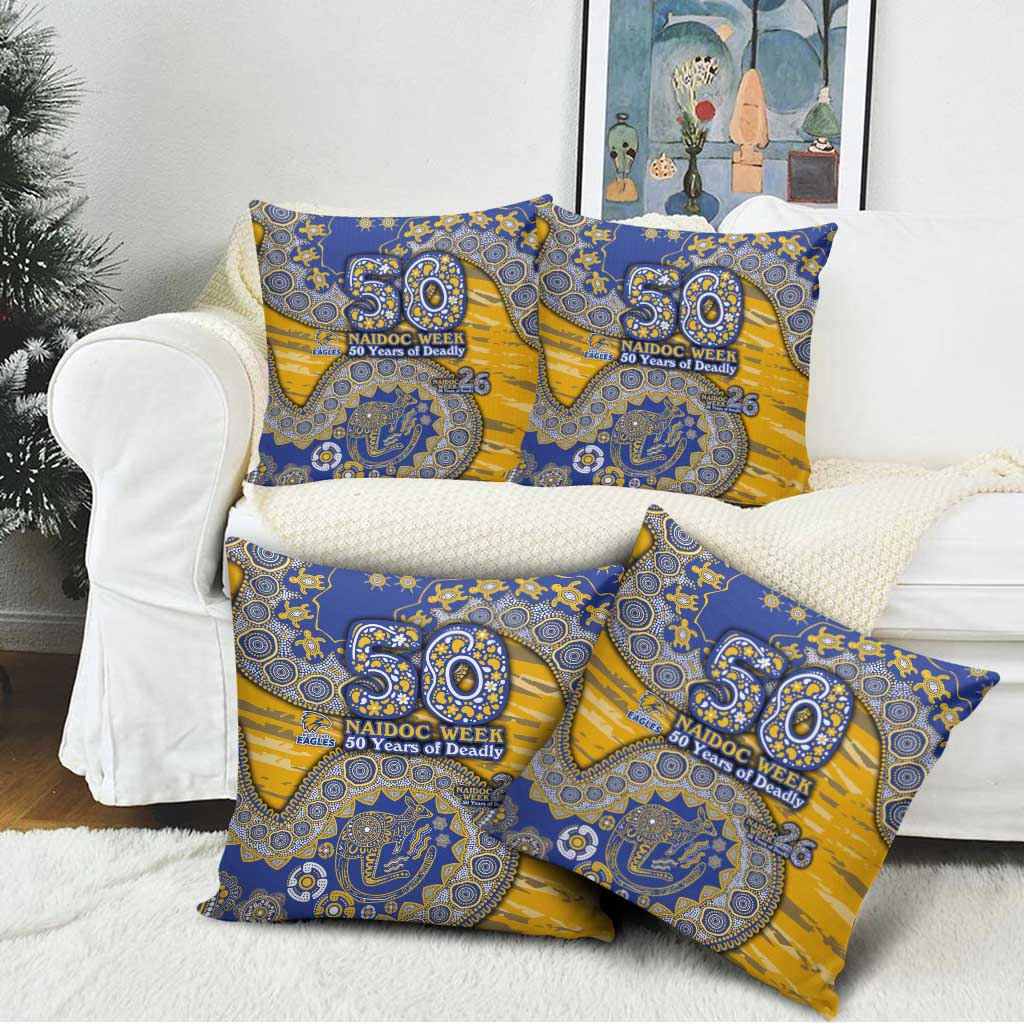 West Coast Eagles NAIDOC Week 2026 Pillow Cover Australian Aboriginal Dot Art Dreamtime Pattern Style