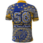 West Coast Eagles NAIDOC Week 2026 Polo Shirt Australian Aboriginal Dot Art Dreamtime Pattern Style