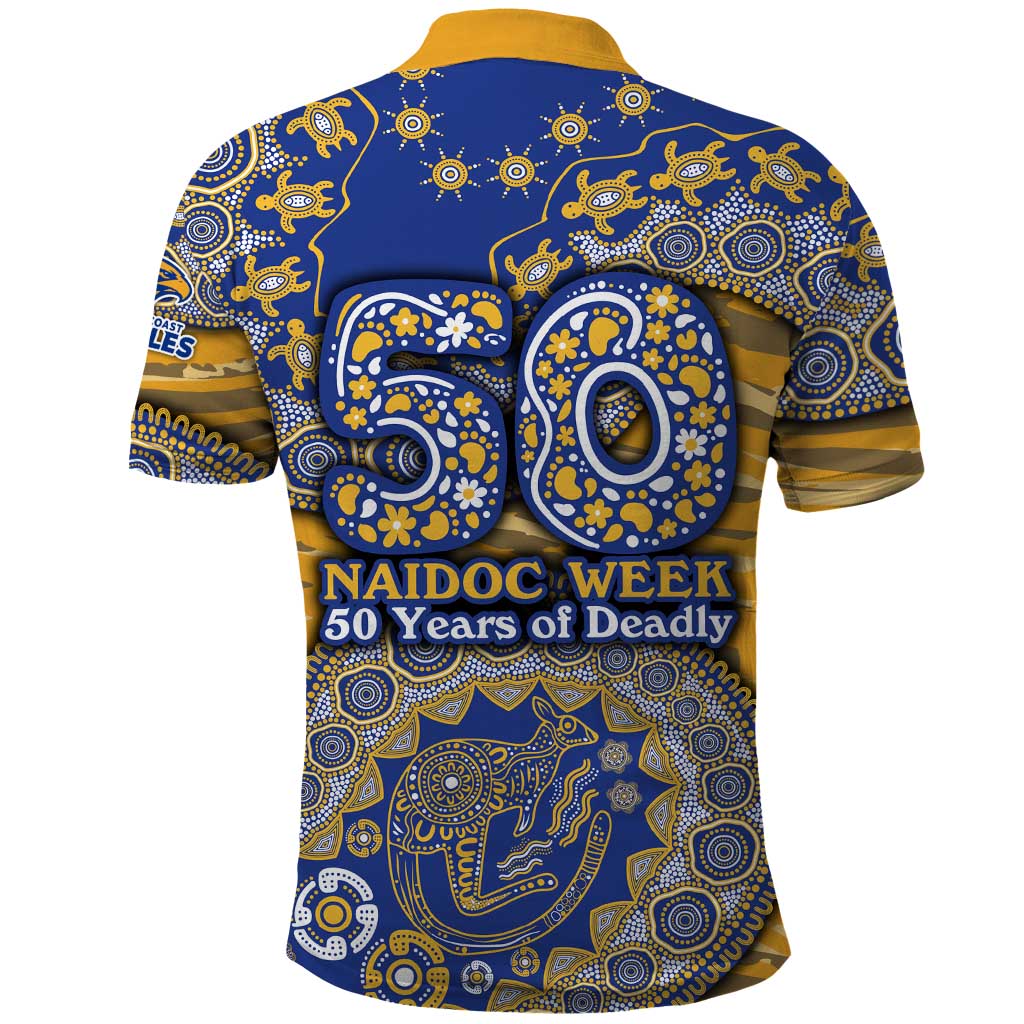 West Coast Eagles NAIDOC Week 2026 Polo Shirt Australian Aboriginal Dot Art Dreamtime Pattern Style