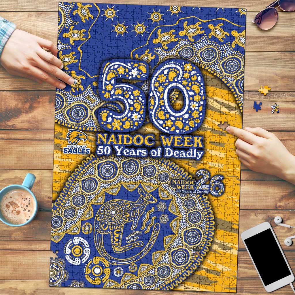 West Coast Eagles NAIDOC Week 2026 Puzzle Australian Aboriginal Dot Art Dreamtime Pattern Style