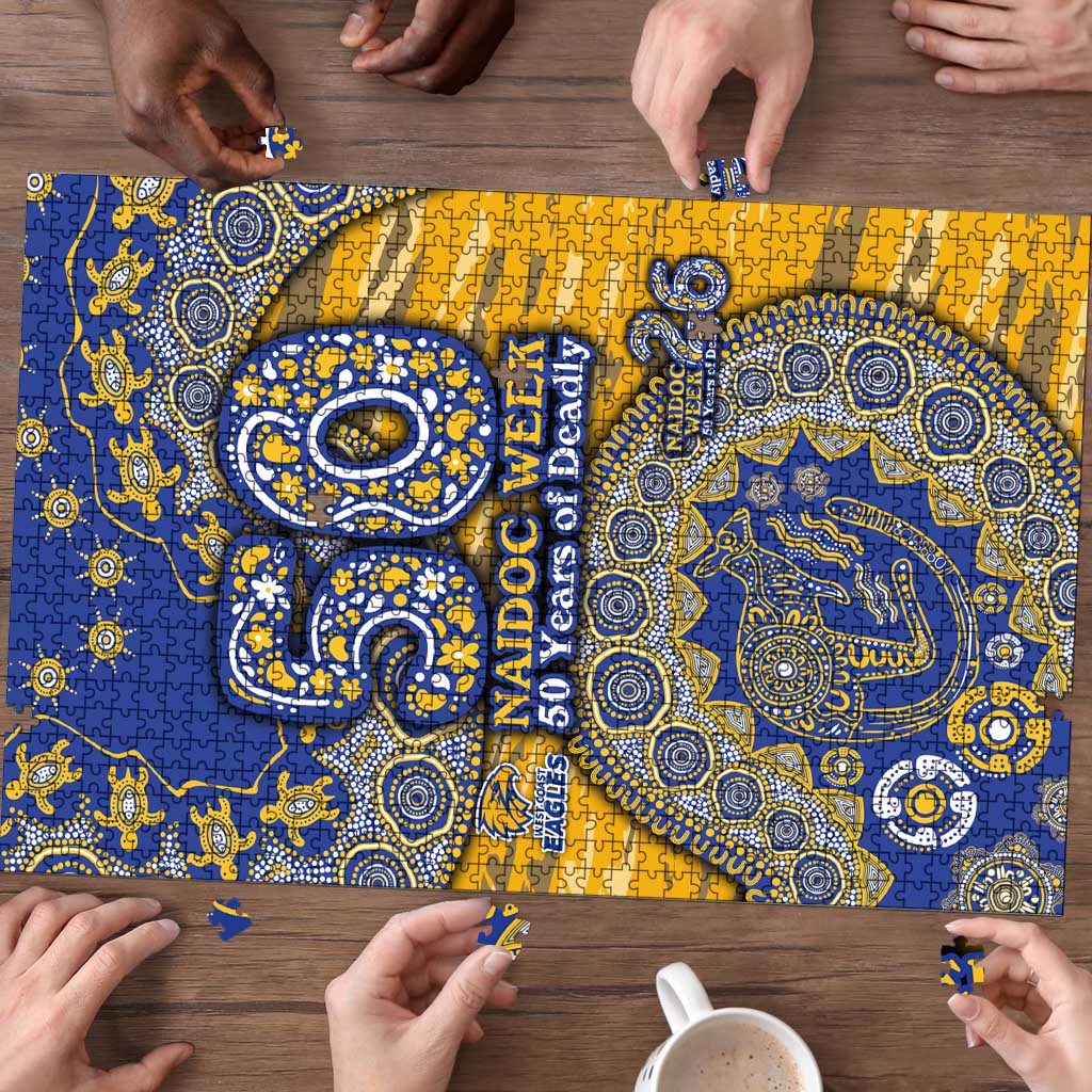 West Coast Eagles NAIDOC Week 2026 Puzzle Australian Aboriginal Dot Art Dreamtime Pattern Style