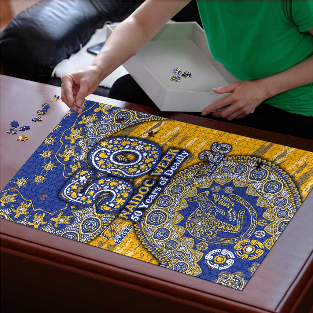 West Coast Eagles NAIDOC Week 2026 Puzzle Australian Aboriginal Dot Art Dreamtime Pattern Style