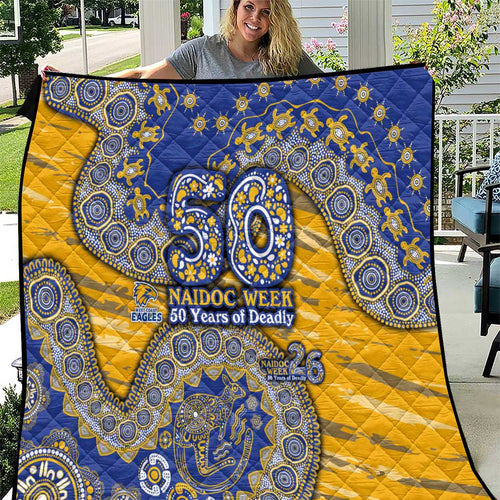 West Coast Eagles NAIDOC Week 2026 Quilt Australian Aboriginal Dot Art Dreamtime Pattern Style