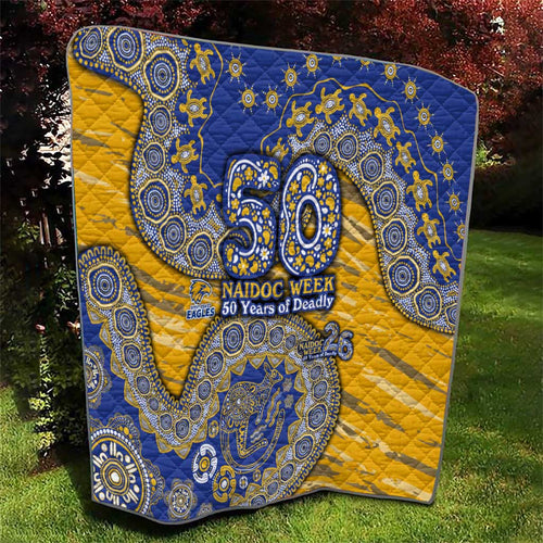 West Coast Eagles NAIDOC Week 2026 Quilt Australian Aboriginal Dot Art Dreamtime Pattern Style